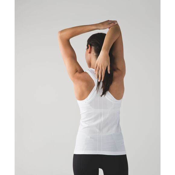 lululemon athletica Tops - Lululemon Swiftly Tech Racerback Heathered White Size 12 Top Shirt Activewear